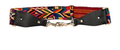 Valentino Guitar Bag Strap, &pound;220, Accessories, Black/Red, Fabric/Leather, Front view